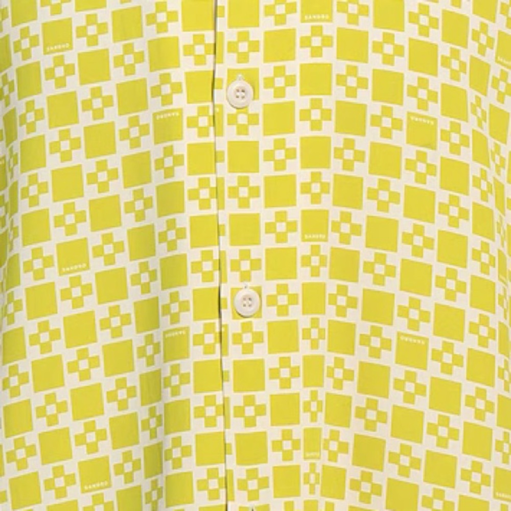 Sandro Cross Patterned Casual Button Down Size M … - image 3